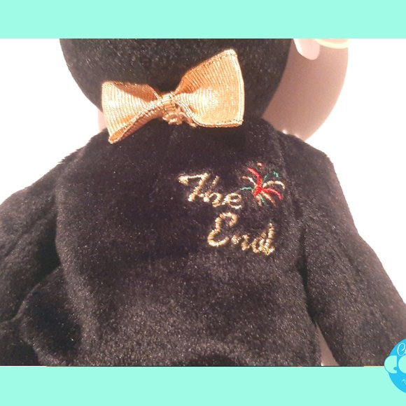 Rare vintage TY Beanie baby 1999 The End black bear #04265 PE Pellets great gift - Picture 6 of 10